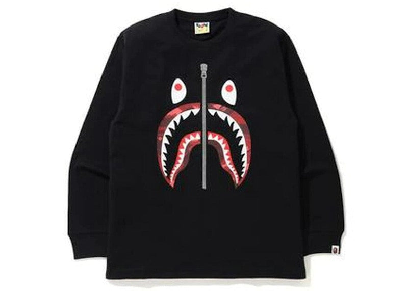 BAPE Color Camo Shark L/S Tee Black/Red