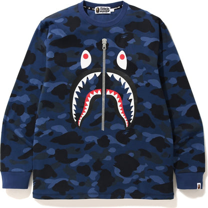 BAPE Color Camo Shark L/S Tee Blue