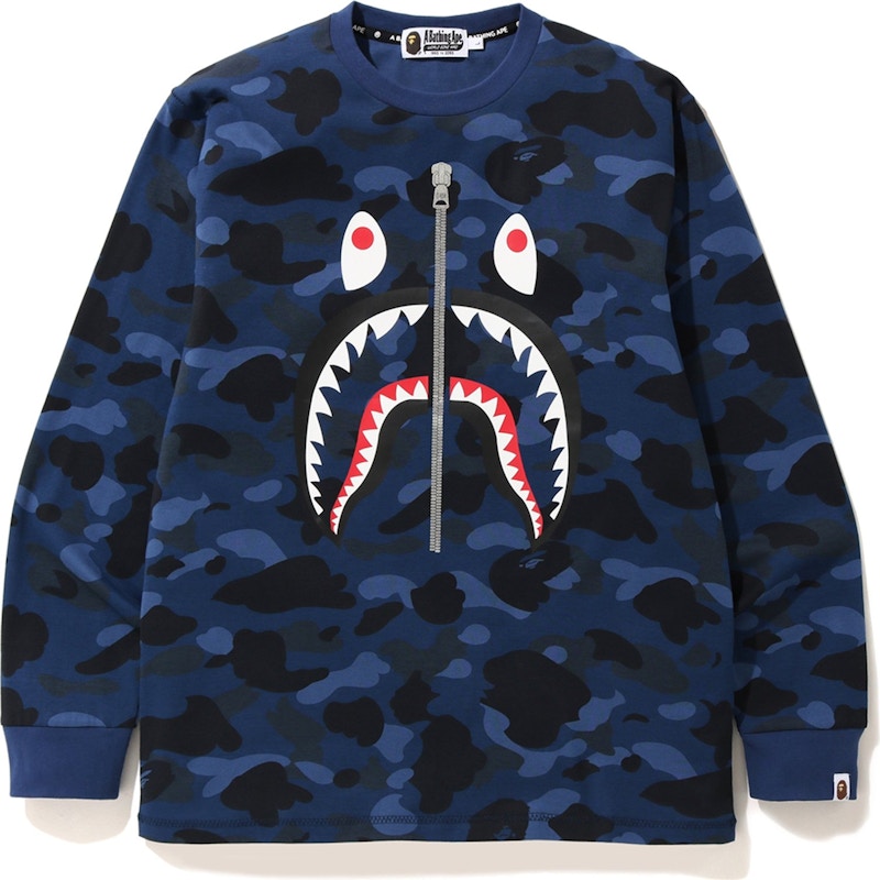 BAPE Color Camo Shark L/S Tee Blue