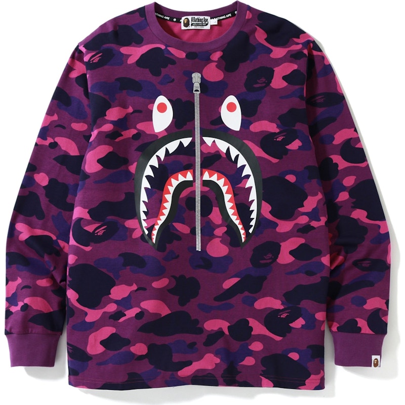 BAPE Color Camo Shark L/S Tee Purple