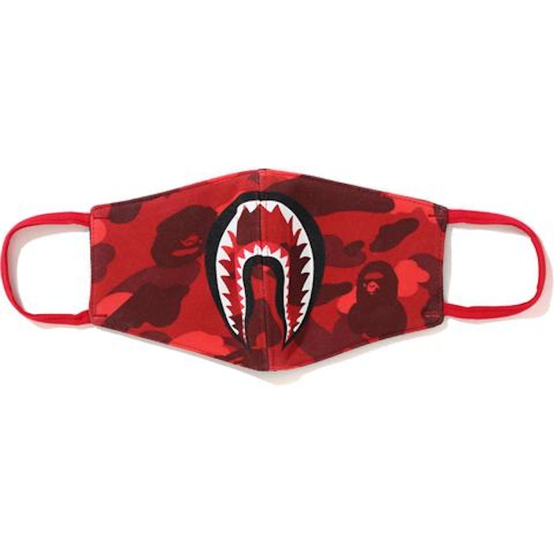 BAPE Color Camo Shark Mask (SS21) Red