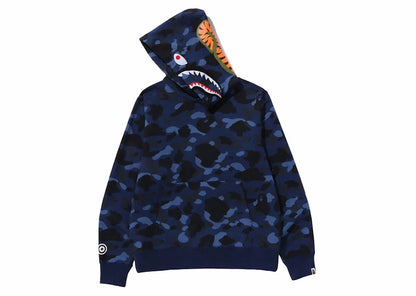 BAPE Color Camo Shark Pullover Hoodie Navy
