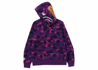 BAPE Color Camo Shark Pullover Hoodie Purple