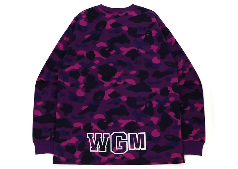 BAPE Color Camo Shark Relaxed Fit L/S Tee Purple