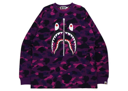 BAPE Color Camo Shark Relaxed Fit L/S Tee Purple