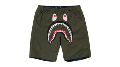 BAPE Color Camo Shark Reversible Shorts Navy Olive