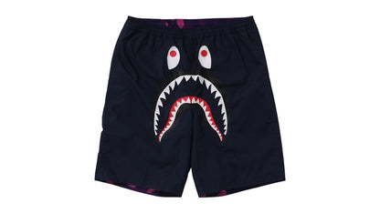 BAPE Color Camo Shark Reversible Shorts Purple Navy