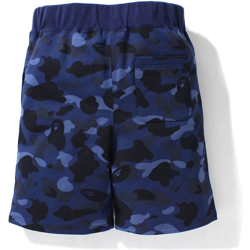 BAPE Color Camo Shark Sweat Shorts (SS21) Navy