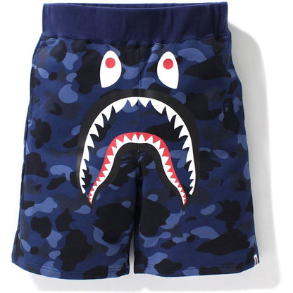 BAPE Color Camo Shark Sweat Shorts (SS21) Navy