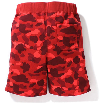 BAPE Color Camo Shark Sweat Shorts Red