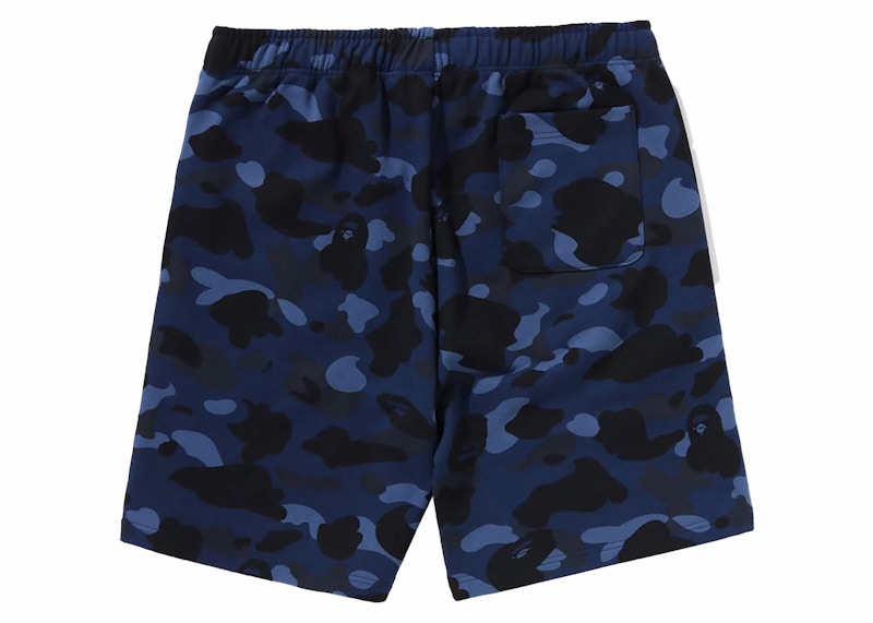 BAPE Color Camo Shark Sweat Shorts (SS24) Navy