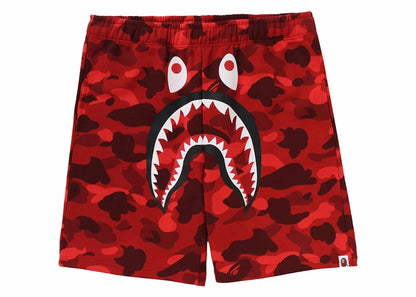BAPE Color Camo Shark Sweat Shorts (SS24) Red
