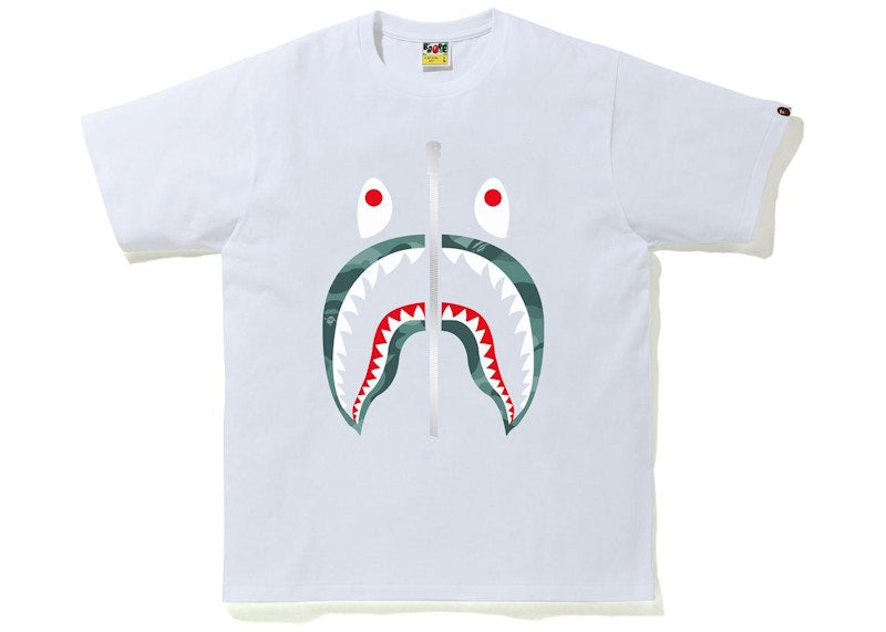 BAPE Color Camo Shark Tee White/Green