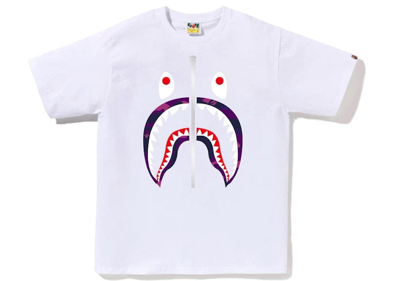 BAPE Color Camo Shark Tee White/Purple
