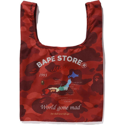 BAPE Color Camo Shopping Bag M Red