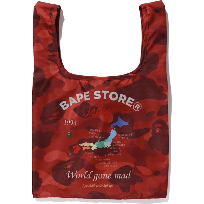 BAPE Color Camo Shopping Bag M Red