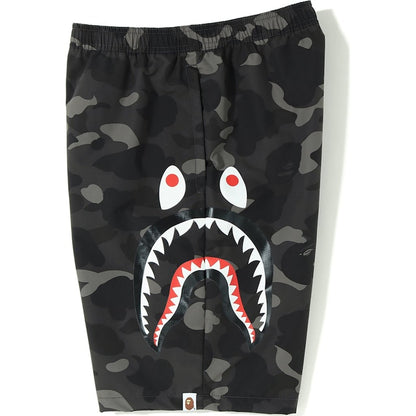 BAPE Color Camo Side Shark Beach Shorts Black