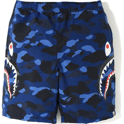 BAPE Color Camo Side Shark Beach Shorts Blue