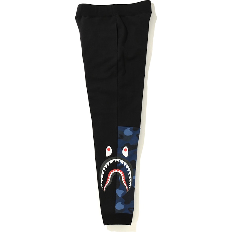 BAPE Color Camo Side Shark Slim Sweat Pants Black/Blue