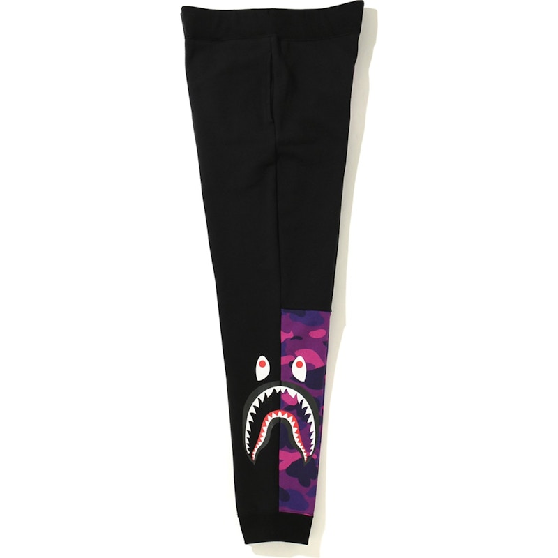 BAPE Color Camo Side Shark Slim Sweat Pants Black/Purple