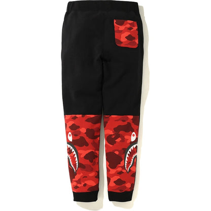 BAPE Color Camo Side Shark Slim Sweat Pants Black/Red