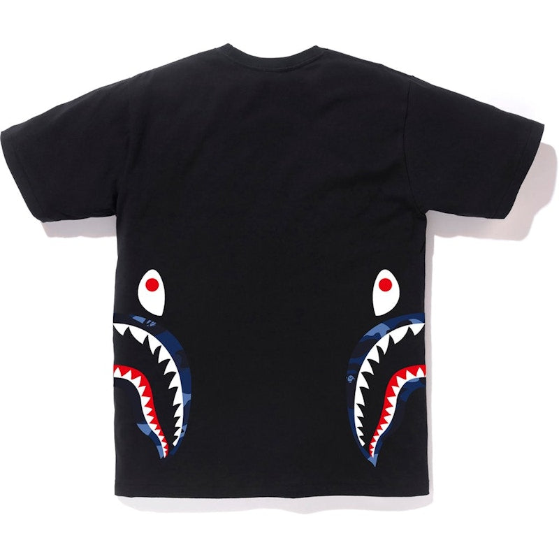 BAPE Color Camo Side Shark Tee Black/Blue