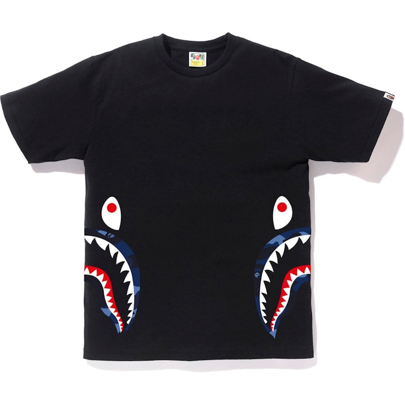 BAPE Color Camo Side Shark Tee Black/Blue