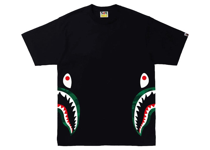 BAPE Color Camo Side Shark Tee Black/Green