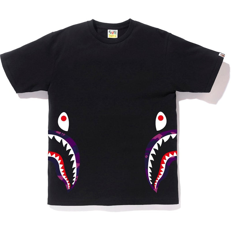 BAPE Color Camo Side Shark Tee Black/Purple