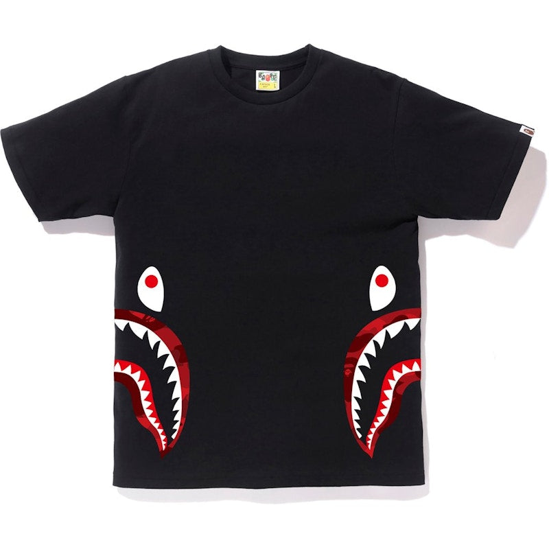 BAPE Color Camo Side Shark Tee Black/Red