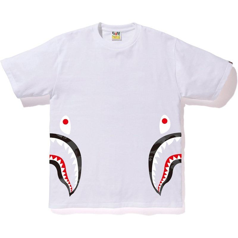 BAPE Color Camo Side Shark Tee White/Black