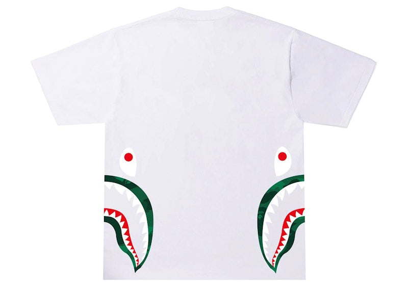BAPE Color Camo Side Shark Tee White/Green