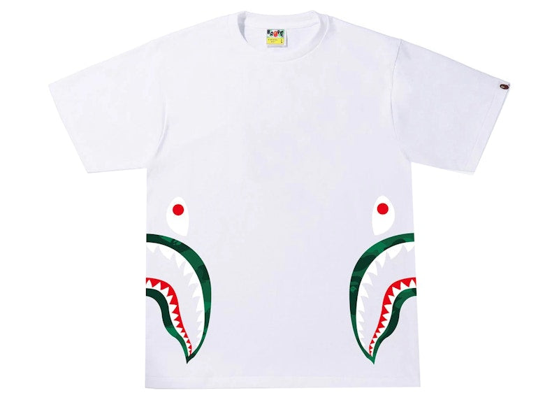 BAPE Color Camo Side Shark Tee White/Green
