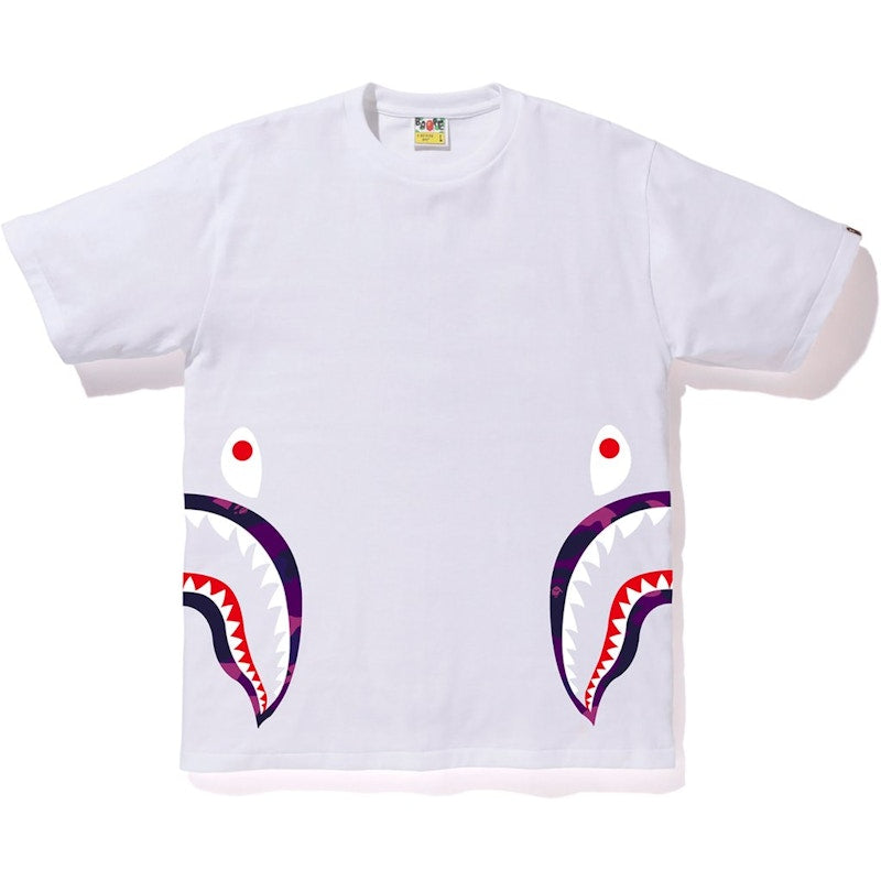BAPE Color Camo Side Shark Tee White/Purple
