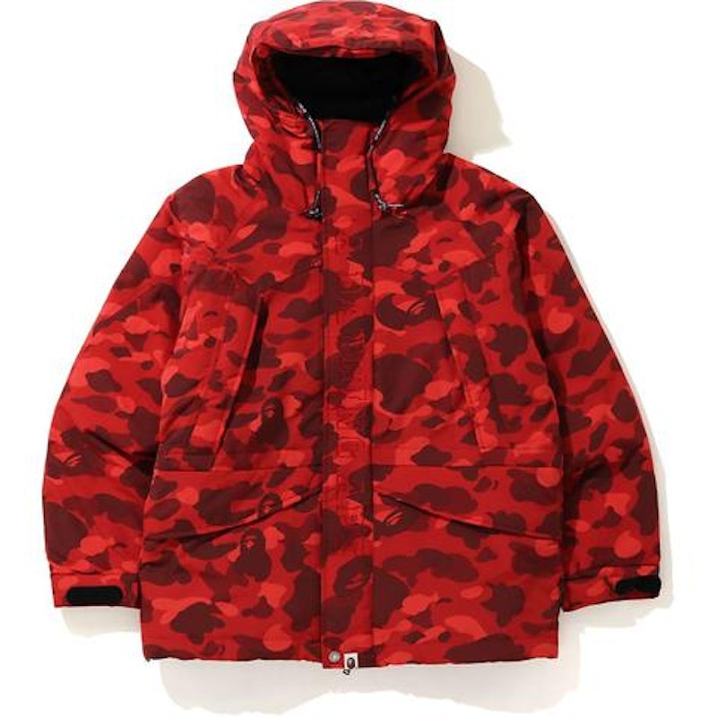 BAPE Color Camo Snowboard Down Jacket Red