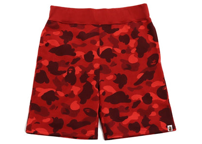 BAPE Color Camo Sweat Shorts (FW21) Red