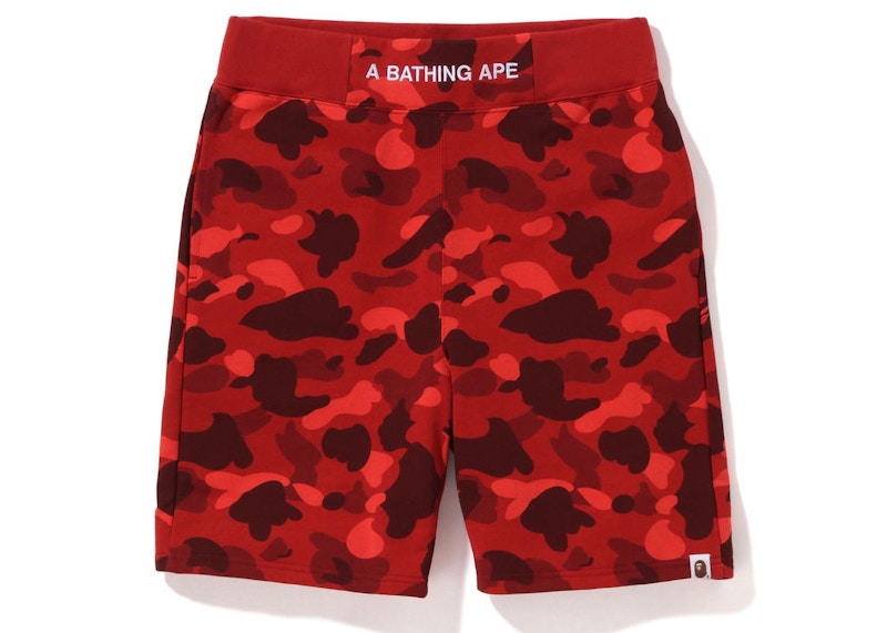 BAPE Color Camo Sweat Shorts (SS22) Red