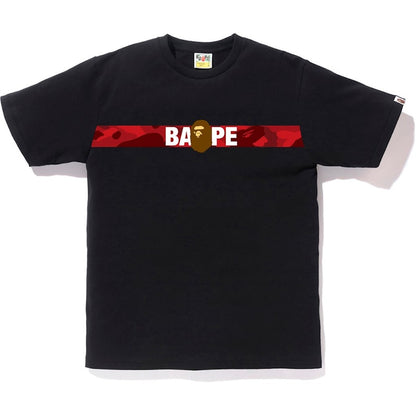 BAPE Color Camo Tape Ape Head Tee Black/Red