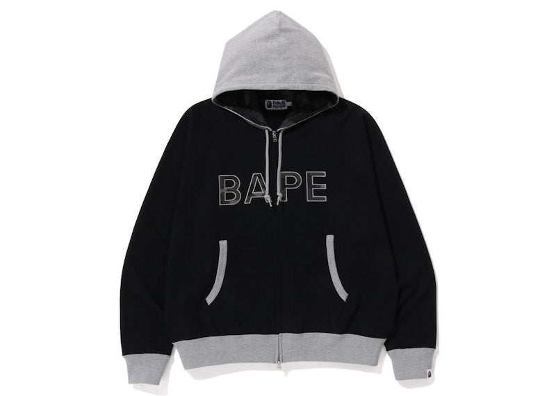 BAPE Color Camo Thermal Patch Loose Fit Zip Hoodie Black