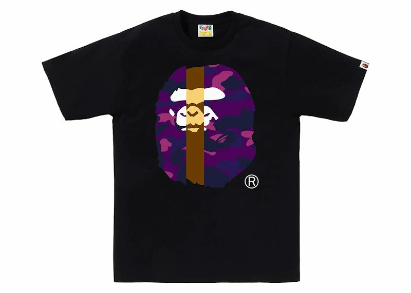 BAPE Color Camo Transform Big Ape Head Tee Black/Purple