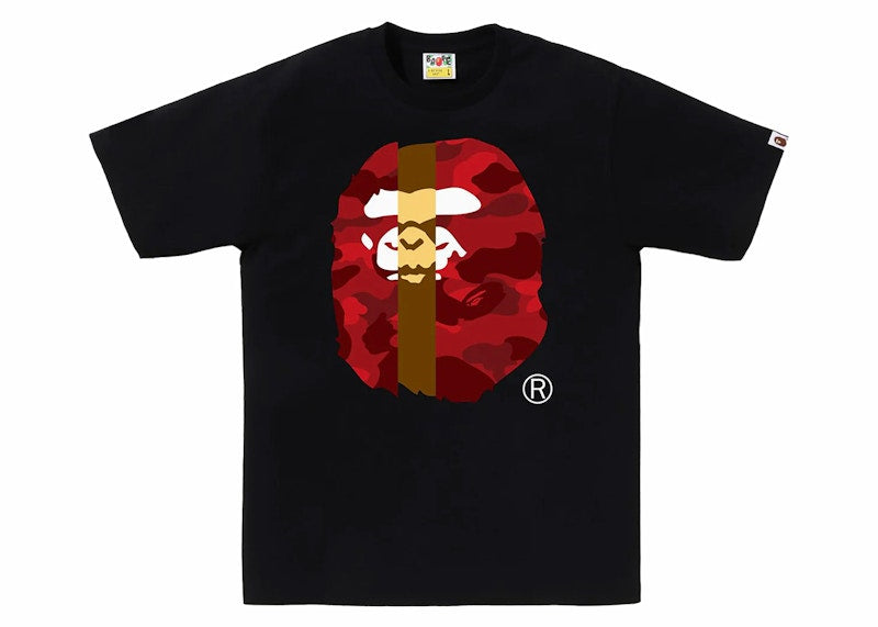 BAPE Color Camo Transform Big Ape Head Tee Black/Red