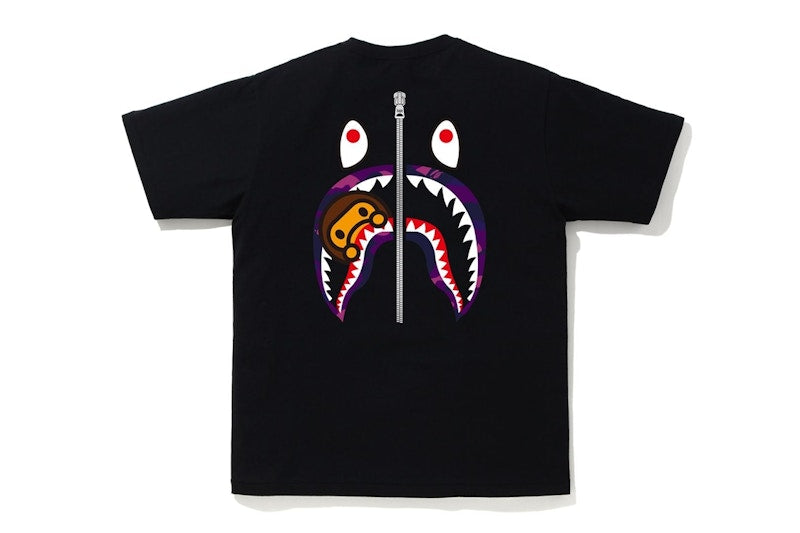 BAPE Color Camo WGM Milo Shark Tee Black/Purple