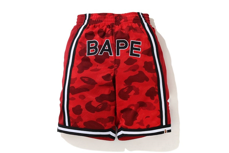 BAPE Color Camo Wide Basketball Shorts Red