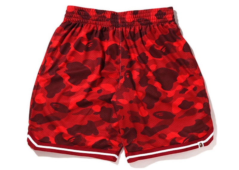 BAPE Color Camo Wide Fit Basketball Shorts Red