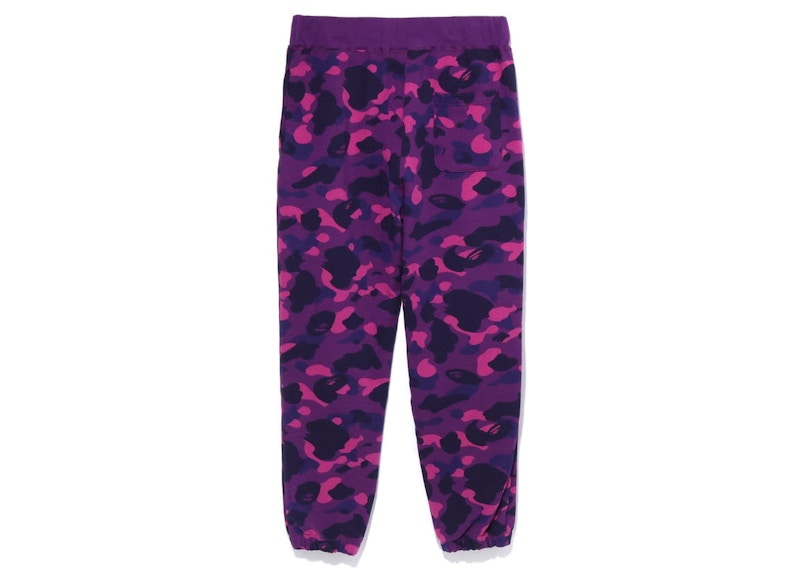 BAPE Color Camo Wide Fit Sweat Pants Purple