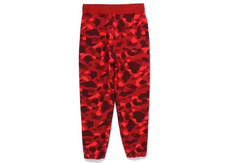 BAPE Color Camo Wide Fit Sweat Pants Red