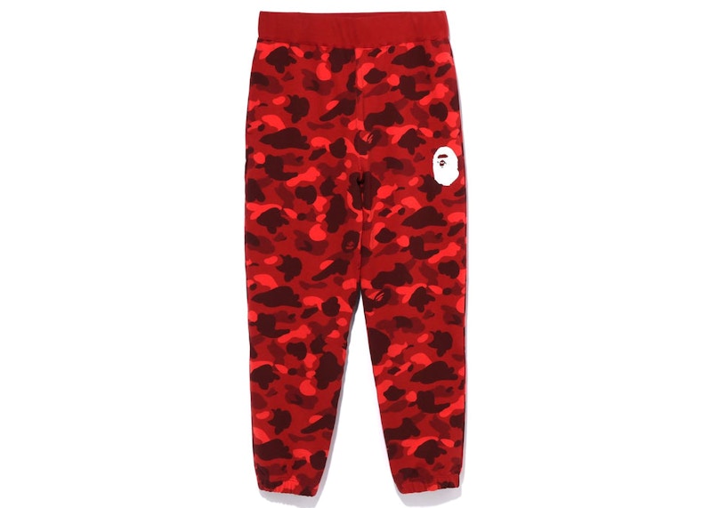 BAPE Color Camo Wide Fit Sweat Pants Red
