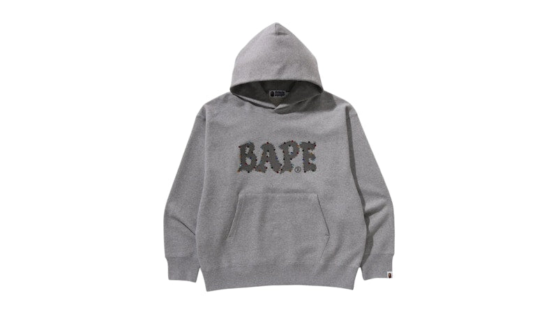 BAPE Color Stone Relaxed Fit Pullover Hoodie Gray
