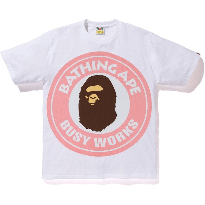 BAPE Colorful Pigment Busy Works Tee White/Pink