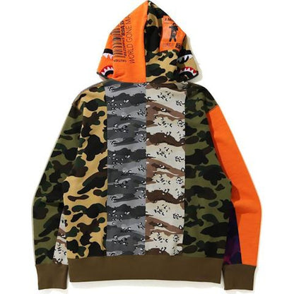 BAPE Crazy Camo Mad Shark Relaxed Full Zip Hoodie Multi